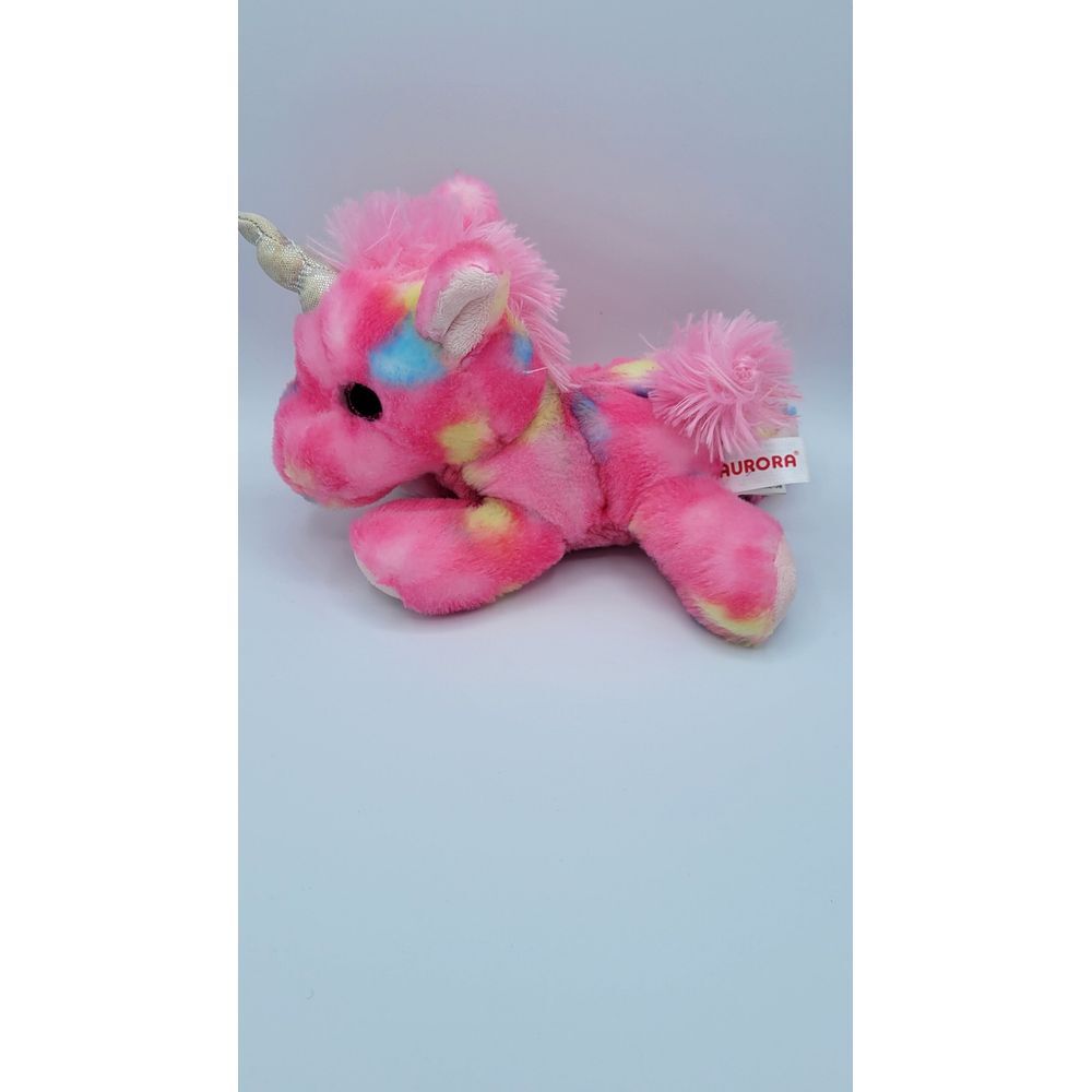 Pink and rainbow unicorn 7" plush by‎ Aurora